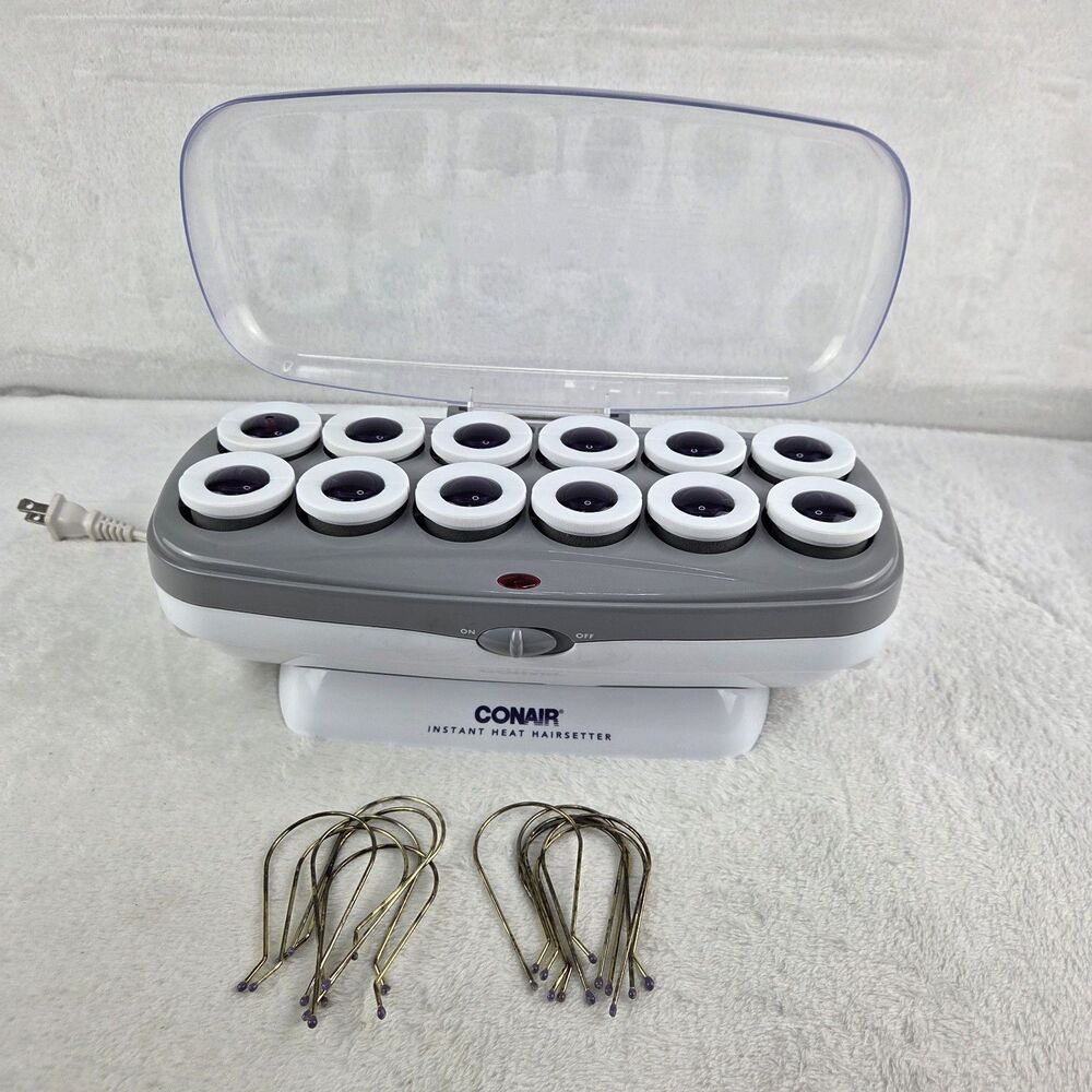 Conair CHV14N Instant Heat Hairsetter Hot Hair Rollers 12-Count Tested w/clips
